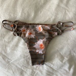 Acacia Swimwear Floral Bikini Bottom - Brown and Orange